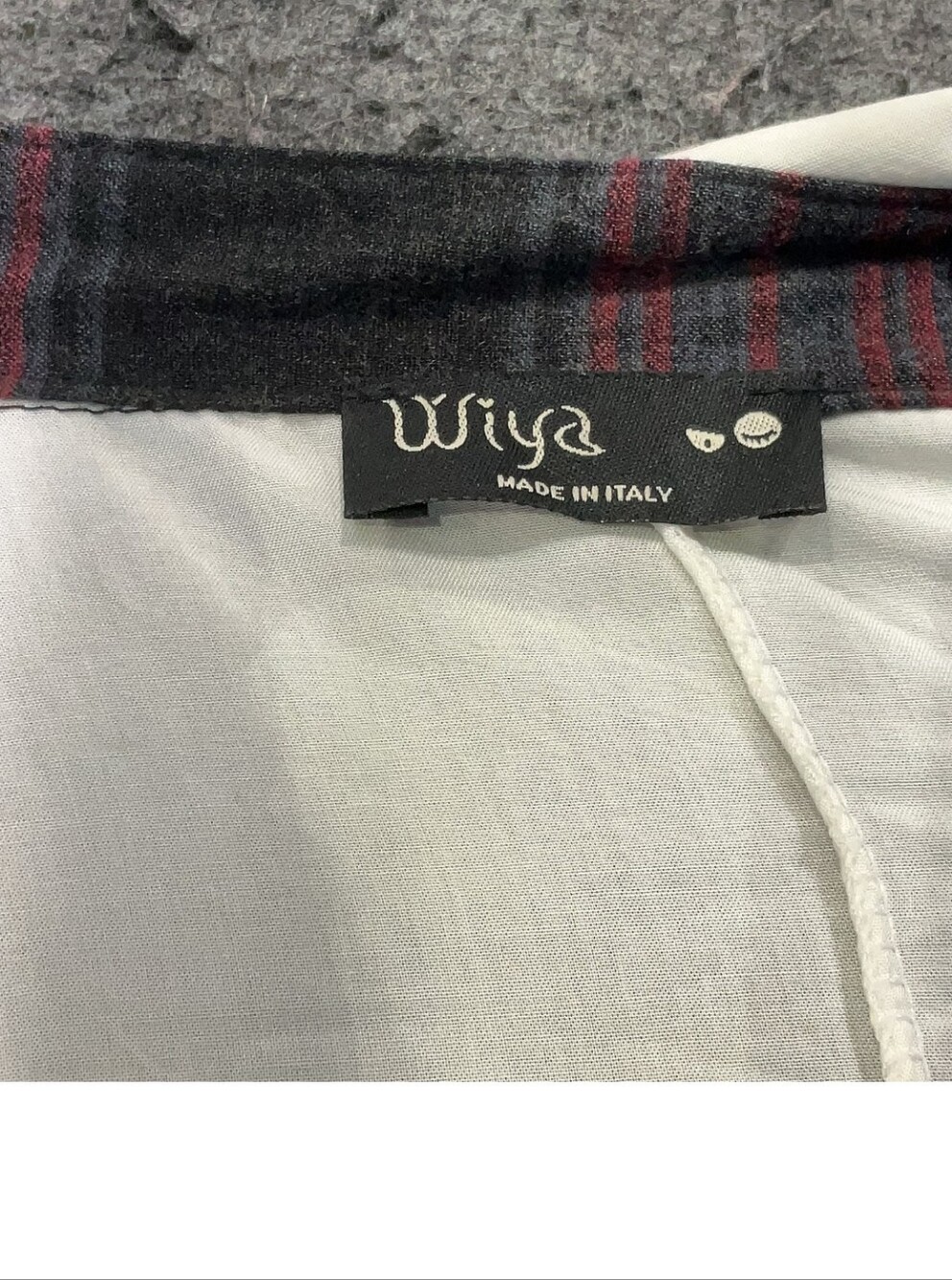 Wiya Made in Italy Asymmetrical Graffiti Script & Plaid Tunic Shirt Dress S/M - Picture 3 of 4